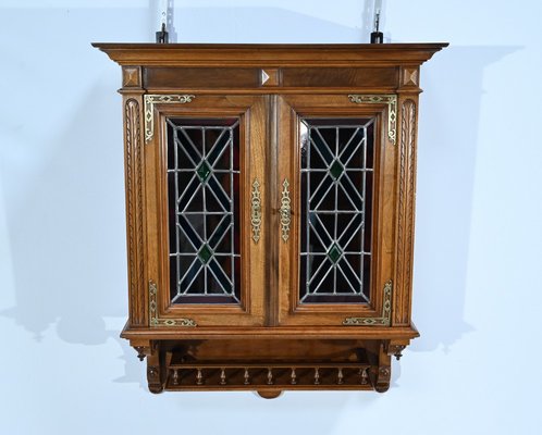 Small Walnut Wall Cabinet, 1920s-RVK-1735348