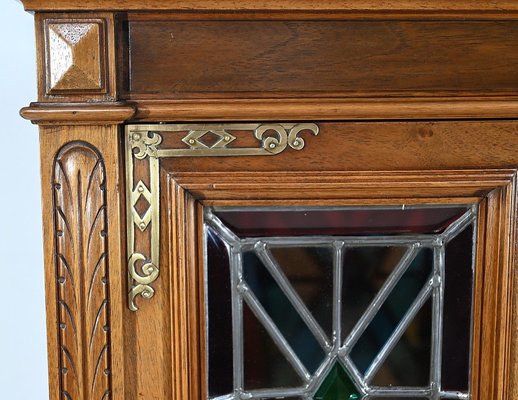 Small Walnut Wall Cabinet, 1920s-RVK-1735348