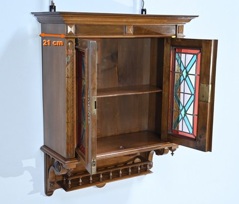 Small Walnut Wall Cabinet, 1920s-RVK-1735348