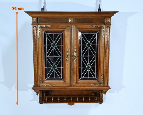 Small Walnut Wall Cabinet, 1920s-RVK-1735348