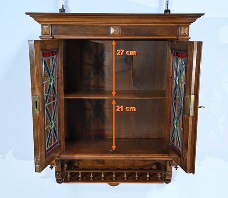 Small Walnut Wall Cabinet, 1920s-RVK-1735348