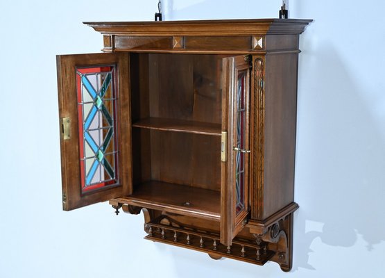 Small Walnut Wall Cabinet, 1920s-RVK-1735348