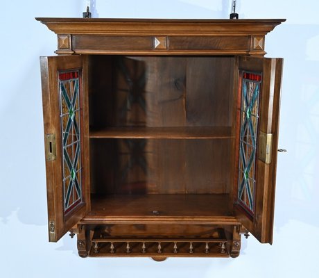 Small Walnut Wall Cabinet, 1920s-RVK-1735348