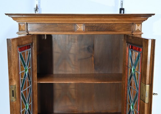 Small Walnut Wall Cabinet, 1920s-RVK-1735348