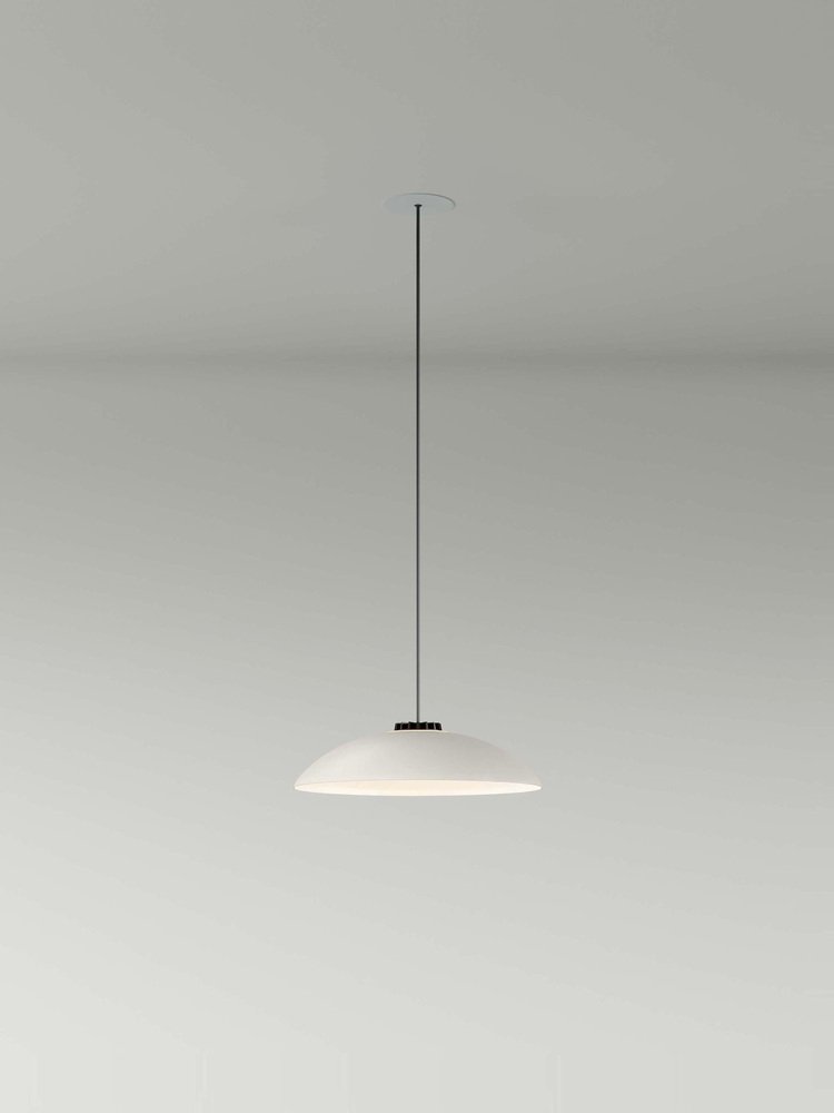 Small White Headhat Plate Pendant Lamp by Santa & Cole