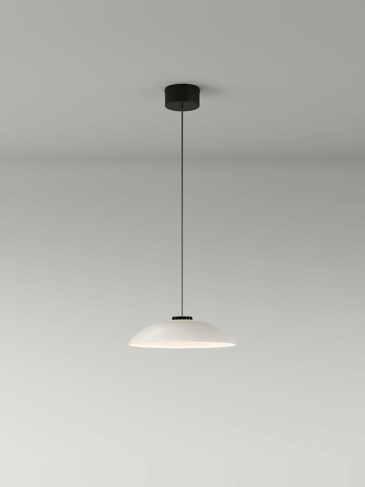 Small White Headhat Plate Pendant Lamp by Santa & Cole