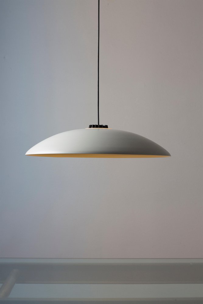 Small White Headhat Plate Pendant Lamp by Santa & Cole