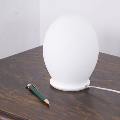 Small White Satin Murano Glass Table Lamp, Italy-MPO-1409164