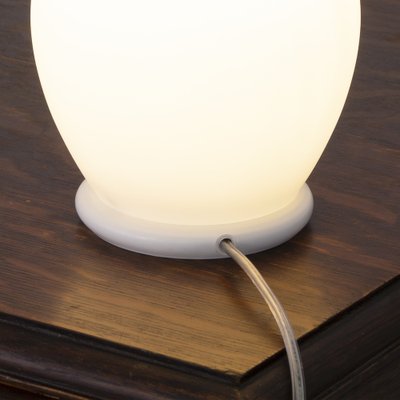 Small White Satin Murano Glass Table Lamp, Italy-MPO-1409164