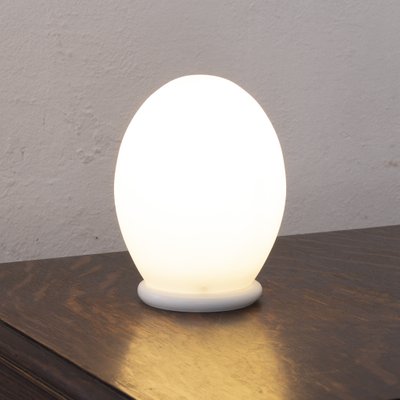 Small White Satin Murano Glass Table Lamp, Italy-MPO-1409164