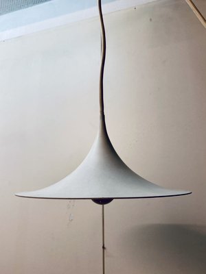 Small White Semi Ceiling Lamp by Claus Bonderup & Torsten Thorup for Fog & Mørup, 1960s-PYR-840843