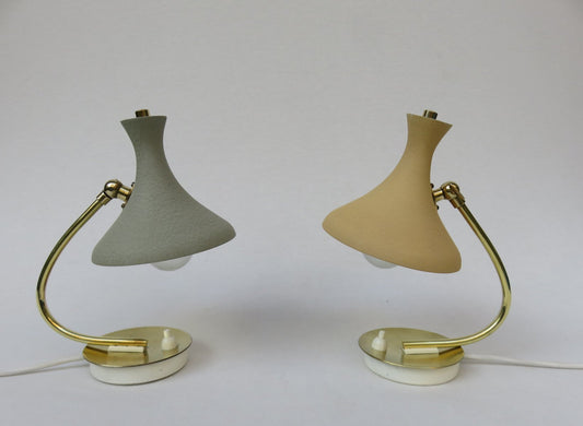 Small Witch Hat Bedside Lamps by Louis Kalff, 1950s, Set of 2