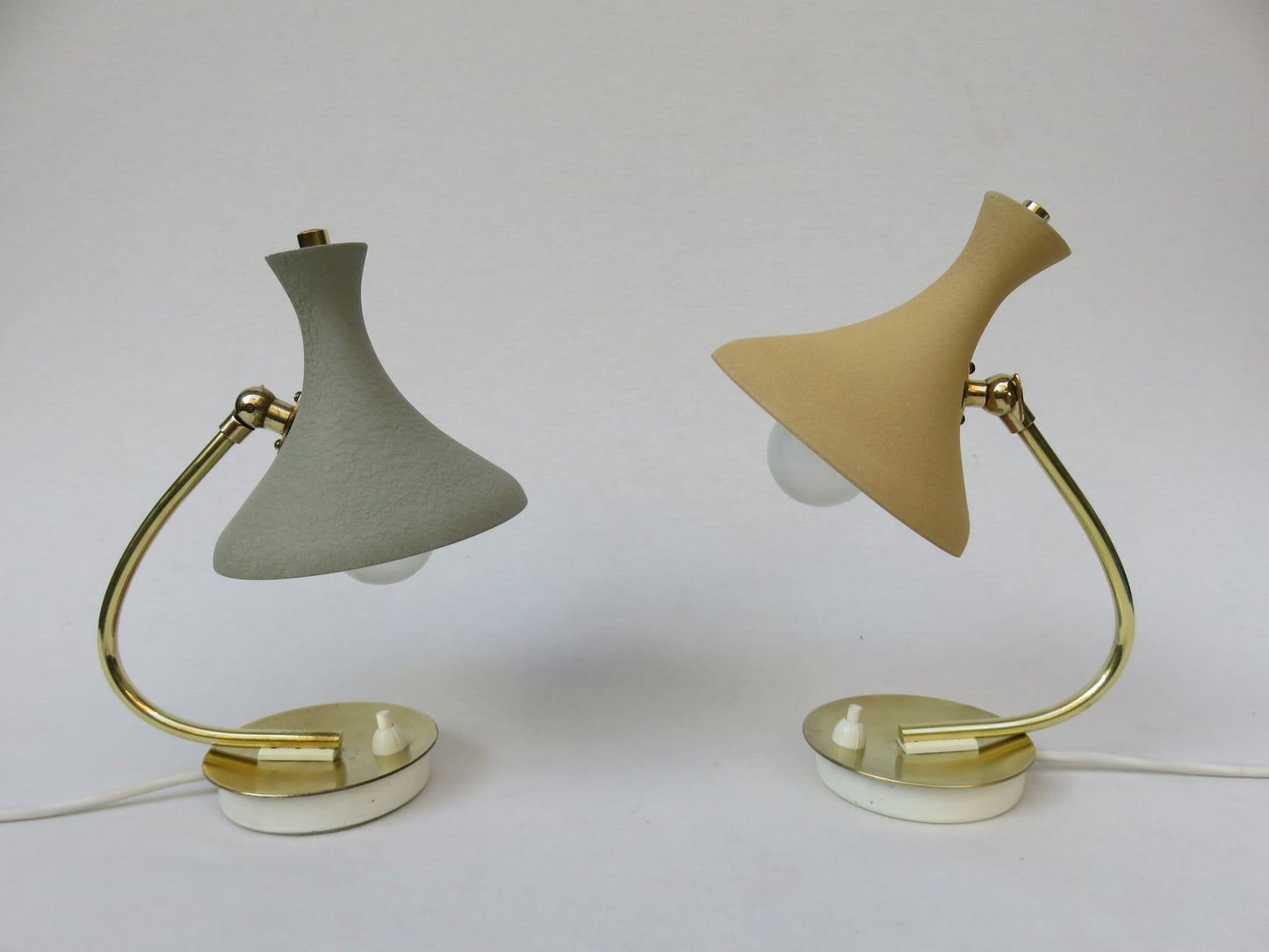 Small Witch Hat Bedside Lamps by Louis Kalff, 1950s, Set of 2