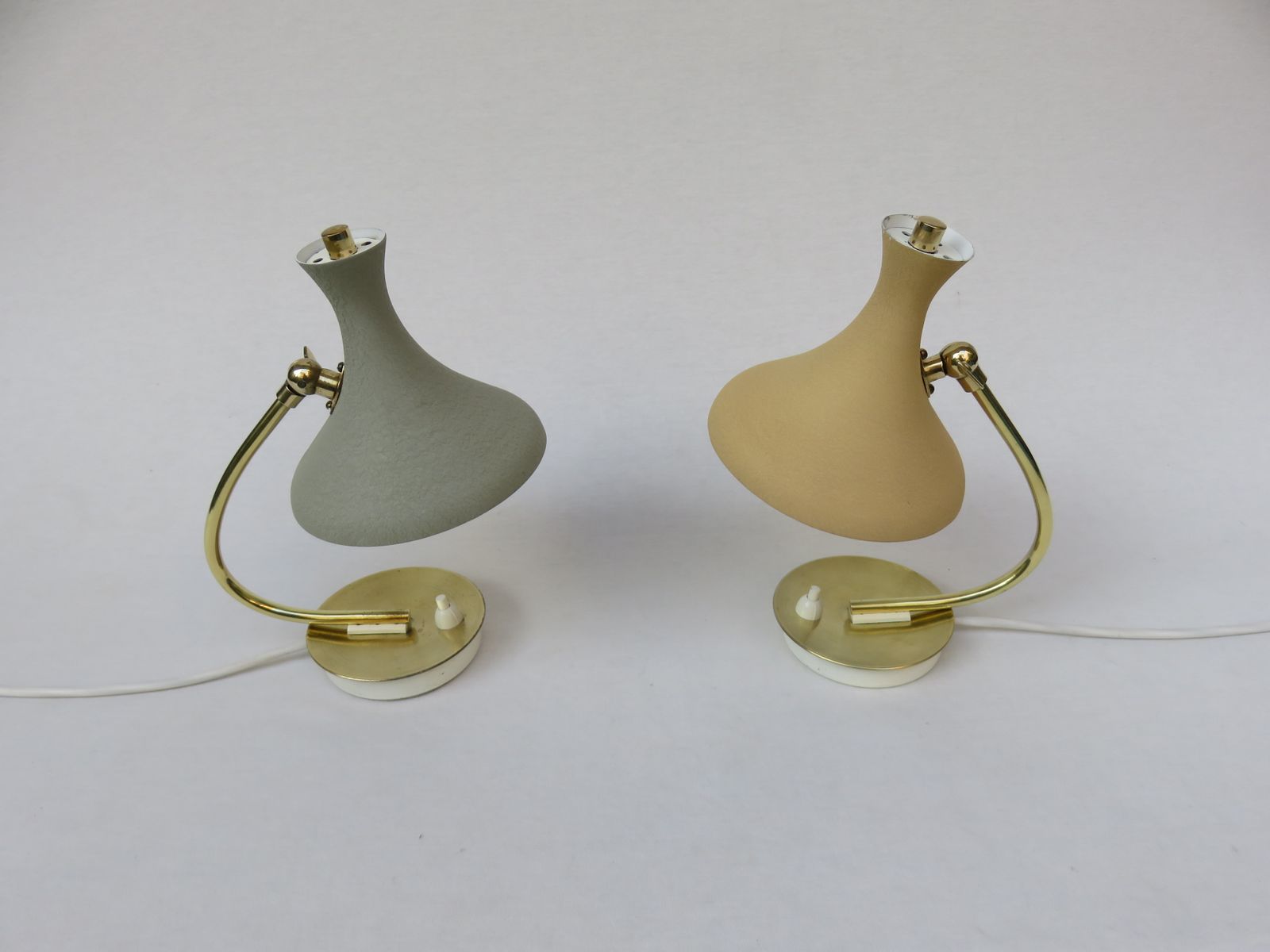 Small Witch Hat Bedside Lamps by Louis Kalff, 1950s, Set of 2