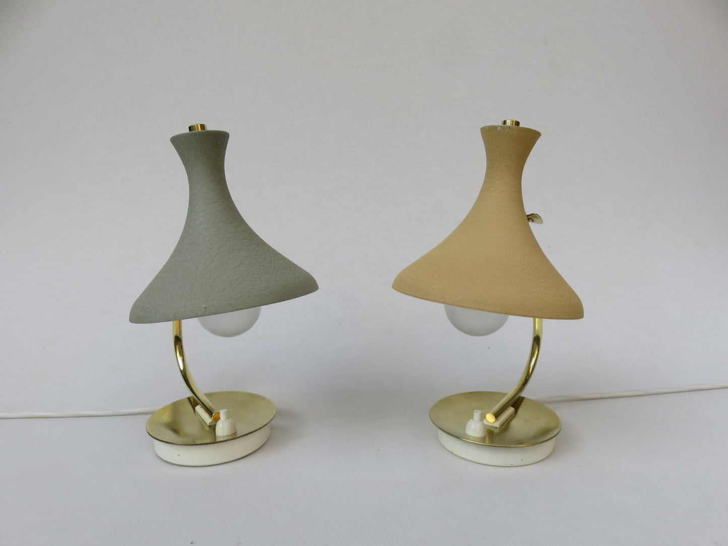 Small Witch Hat Bedside Lamps by Louis Kalff, 1950s, Set of 2