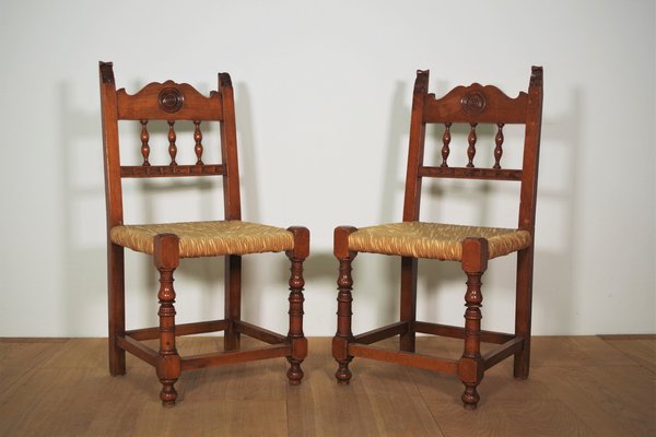 Small Wooden Chairs, Set of 2-KNM-1248815