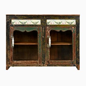 Small Wooden Sideboard with Ceramic Tiles-NQ-2040781