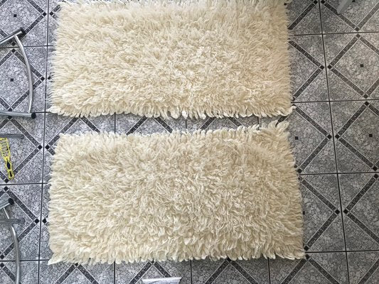 Small Woolen Rugs in Cream Color, 1970s, Set of 2-WQQ-1228967