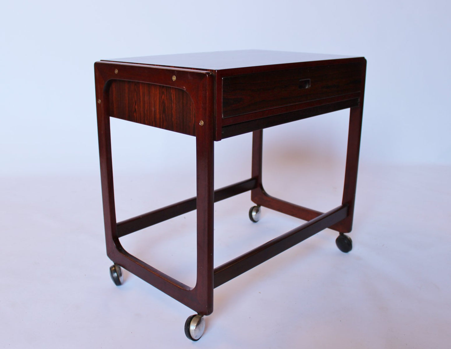 Small Work Table in Rosewood with Wheels from Gelsted, 1960s