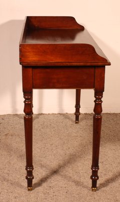 Small Writing Table with Two Drawers in Mahogany-HPU-1784075