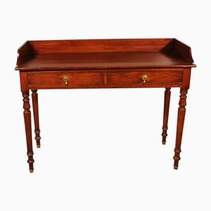 Small Writing Table with Two Drawers in Mahogany-HPU-1784075