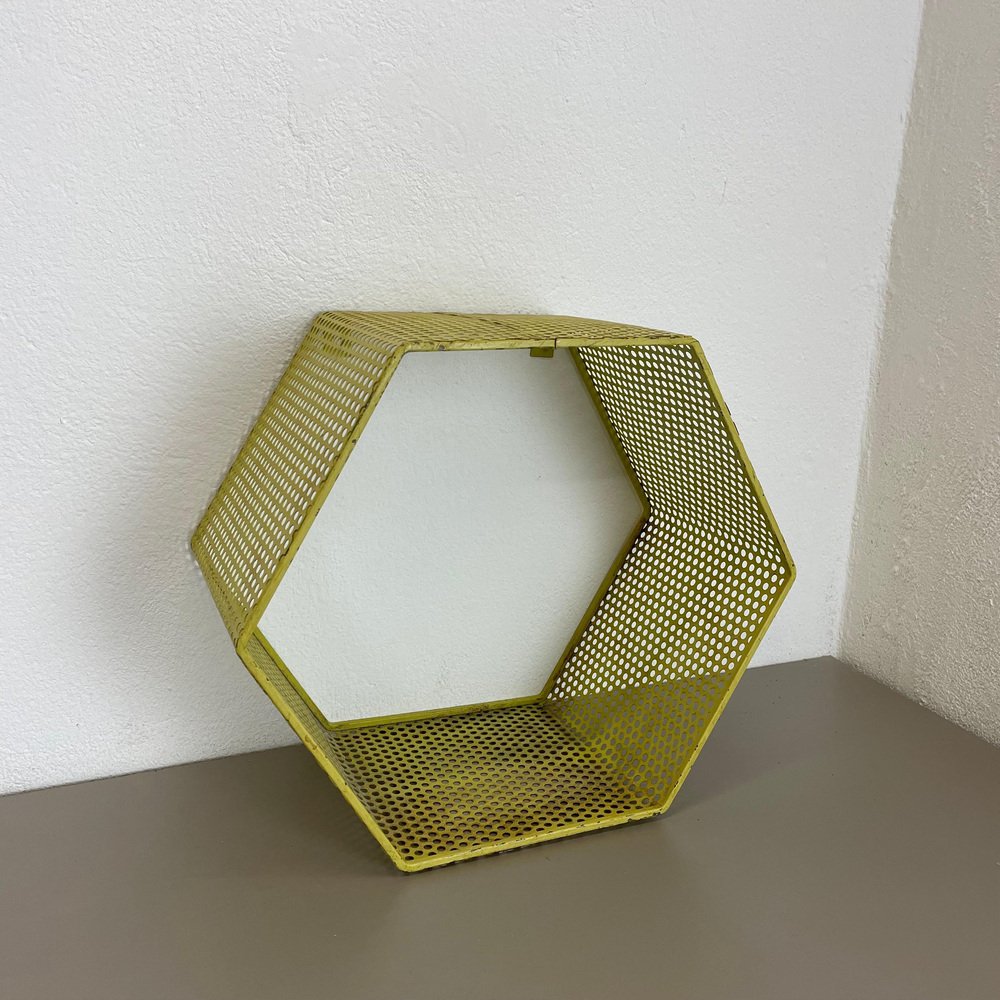 Small Yellow Cube Form Wall Unit by Mathieu Matégot, 1950