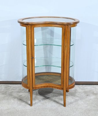 Small Yellow Mahogany Rognon Display Case, 1910s-RVK-1735248