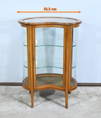 Small Yellow Mahogany Rognon Display Case, 1910s-RVK-1735248