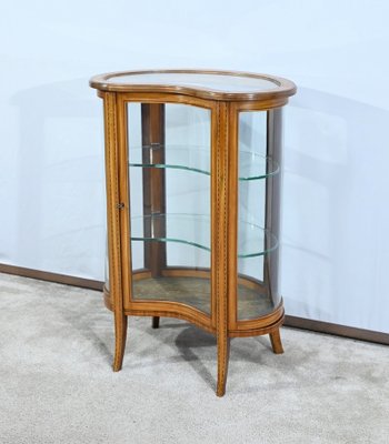 Small Yellow Mahogany Rognon Display Case, 1910s-RVK-1735248