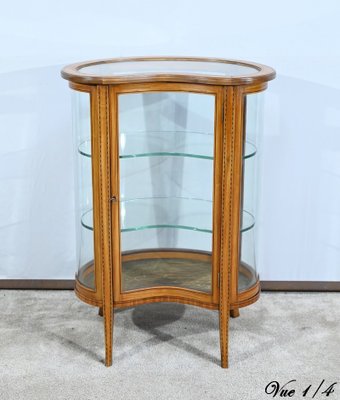 Small Yellow Mahogany Rognon Display Case, 1910s-RVK-1735248