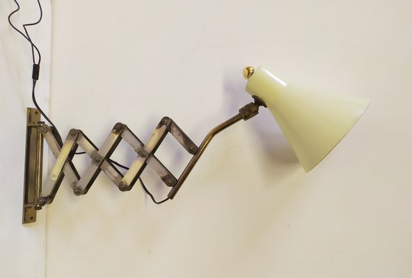 Small Yellow Scissor Lamp, Italy, 1950s-EI-1314032