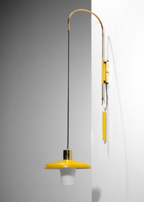 Small Yellow Swing Wall Lamp Attributed to Stilnovo, 1950s-YU-1173825