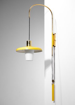 Small Yellow Swing Wall Lamp Attributed to Stilnovo, 1950s-YU-1173825