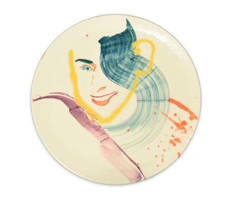 Smiling Woman - Original Hand-made Flat Ceramic Dish by A. Kurakina - 2019 2019-ZCI-758707