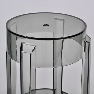 Smoke Grey Charles Ghost Stool attributed to Philippe Starck for Kartell, Italy, 1990s-JDR-1446870