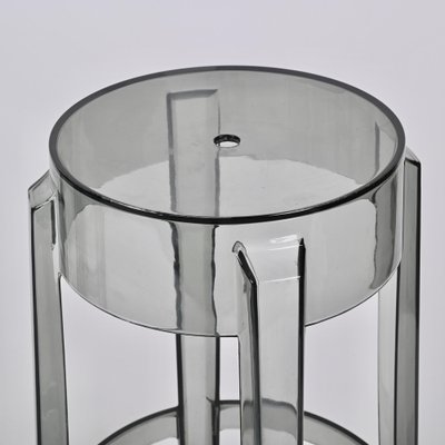 Smoke Grey Charles Ghost Stool attributed to Philippe Starck for Kartell, Italy, 1990s-JDR-1446870