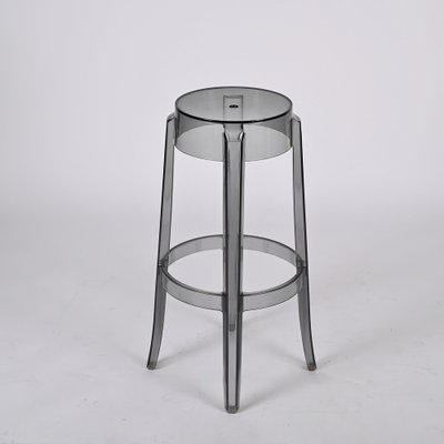 Smoke Grey Charles Ghost Stool attributed to Philippe Starck for Kartell, Italy, 1990s-JDR-1446870