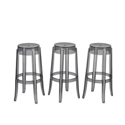 Smoke Grey Charles Ghost Stool attributed to Philippe Starck for Kartell, Italy, 1990s-JDR-1446870