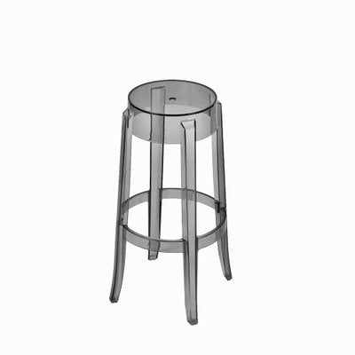 Smoke Grey Charles Ghost Stool attributed to Philippe Starck for Kartell, Italy, 1990s-JDR-1446870