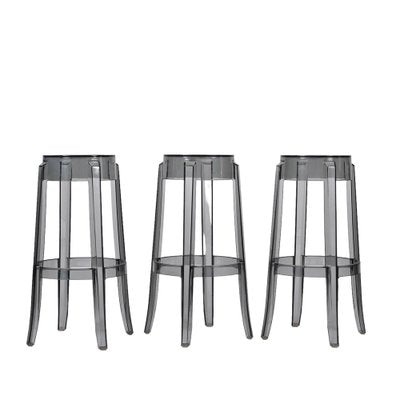 Smoke Grey Charles Ghost Stool attributed to Philippe Starck for Kartell, Italy, 1990s-JDR-1446870