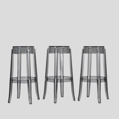 Smoke Grey Charles Ghost Stool attributed to Philippe Starck for Kartell, Italy, 1990s-JDR-1446870