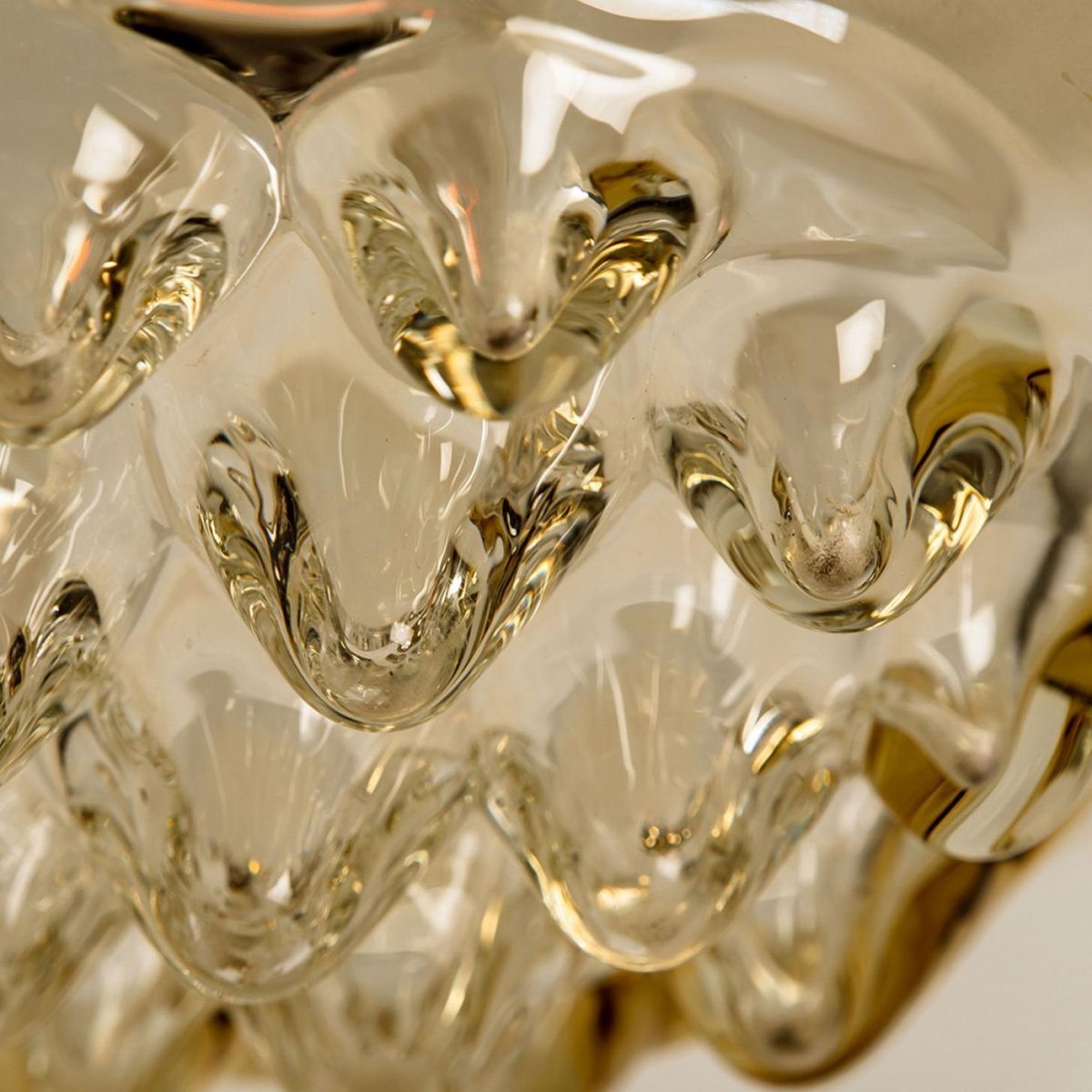 Smoked Brown Glass and Brass Pendant Lights attributed to Peill and Putzler, 1960s, Set of 2