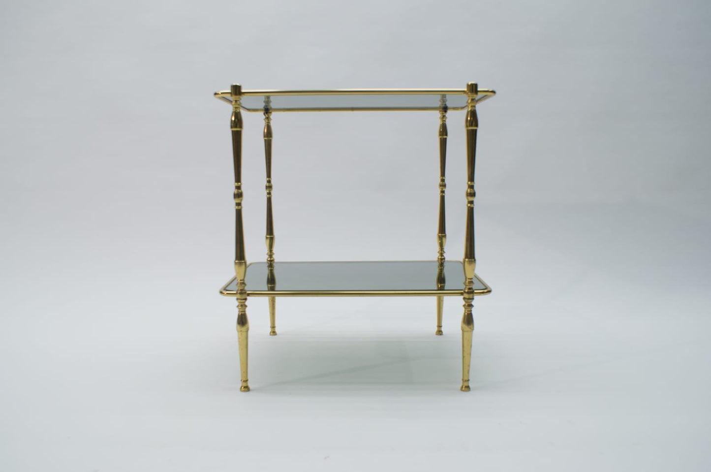 Smoked Glass and Brass Side Table, 1970s