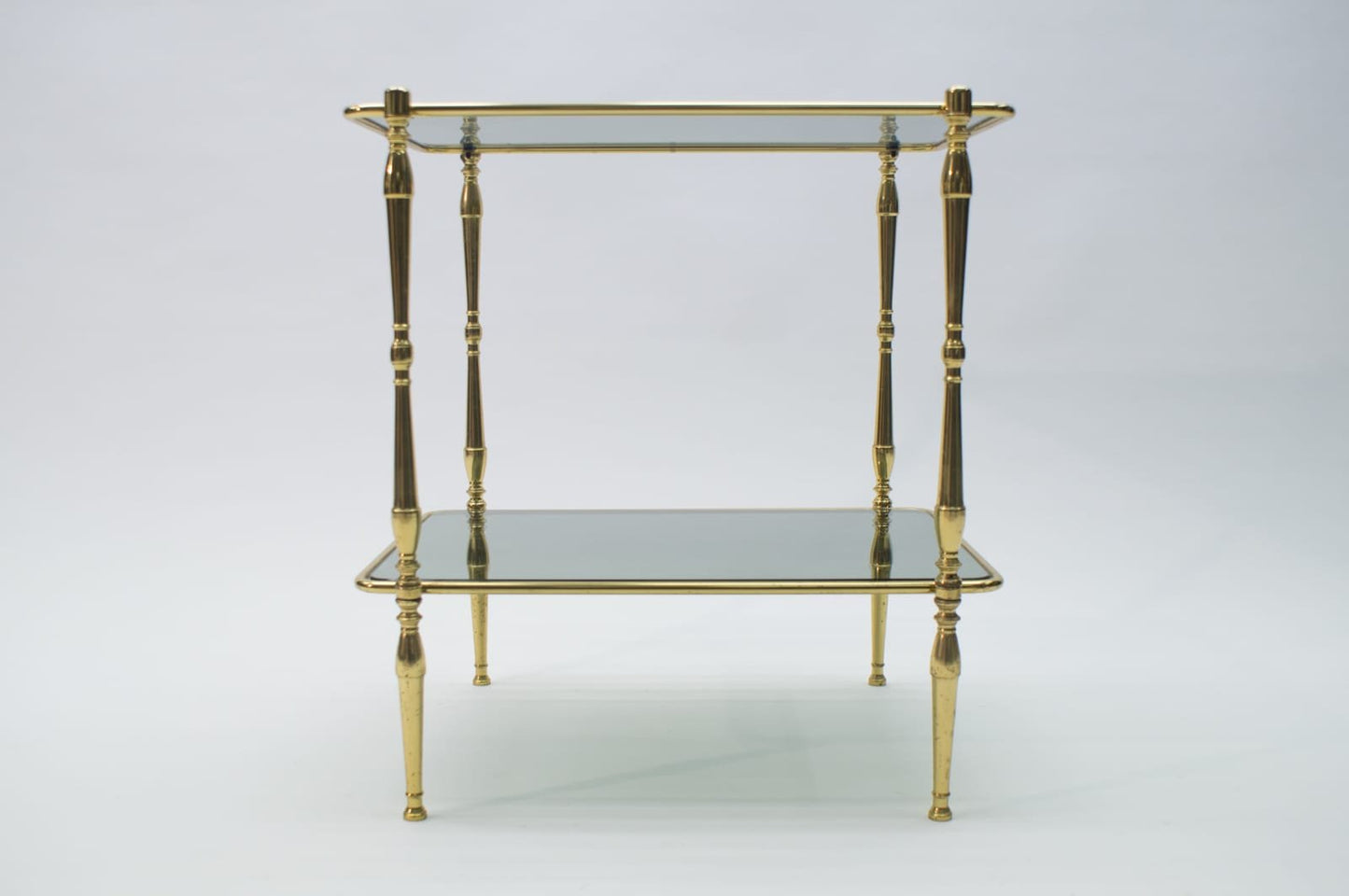 Smoked Glass and Brass Side Table, 1970s