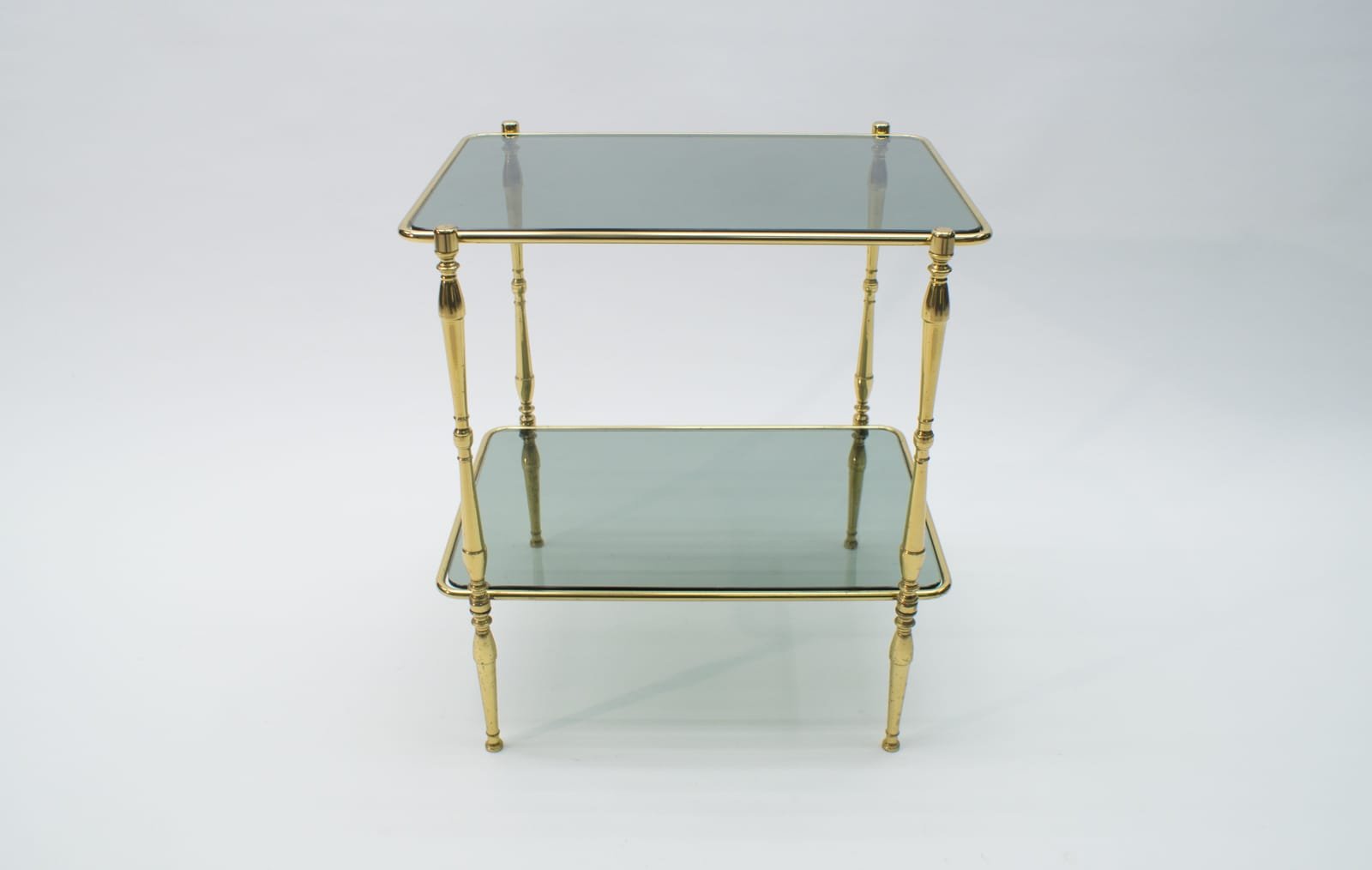 Smoked Glass and Brass Side Table, 1970s