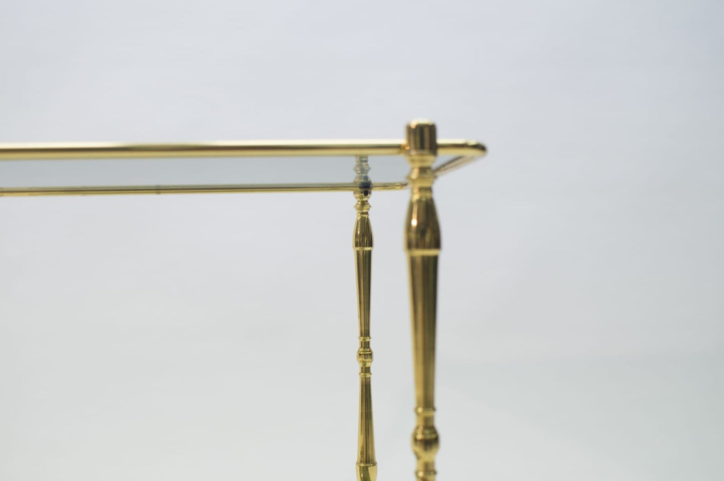 Smoked Glass and Brass Side Table, 1970s