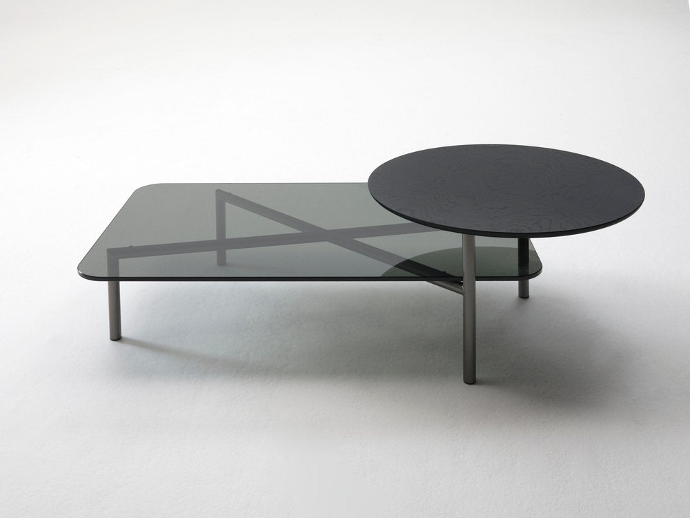 Smoked Glass Bitop Coffee Table by Rodolfo Dordoni