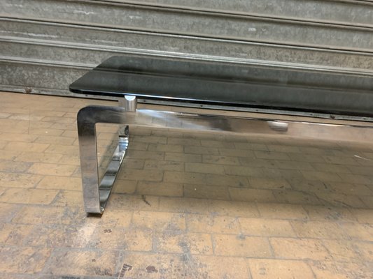 Smoked Glass & Chrome Coffee Table, 1970s-NUO-873641