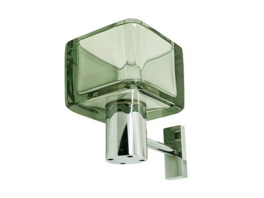 Smoked Glass & Chrome Plated Metal Sconces by F. Poli for Seguso, 1960s, Set of 3-RD-2017200