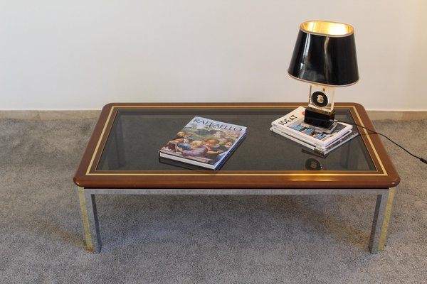 Smoked Glass Coffee Table, 1970s-OAQ-1169400